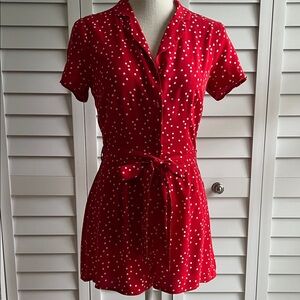Polka Dot Belted Romper